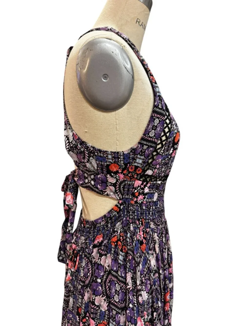 Jaase Endless Summer Boho Halter Maxi Dress Medium Open Back Floral - Picture 6 of 9